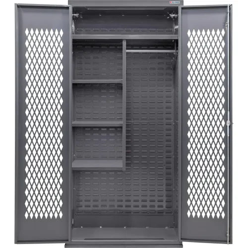 Global Industrial™ Configurable Ventilated Combination Cabinet, 36"W x 24"D x 78"H, Gray, 4 Shelf