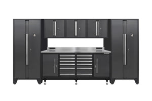 Pro Series 12 Drawer Workbench Package - Workbench, Wall Cabinets & Locker Cabinets