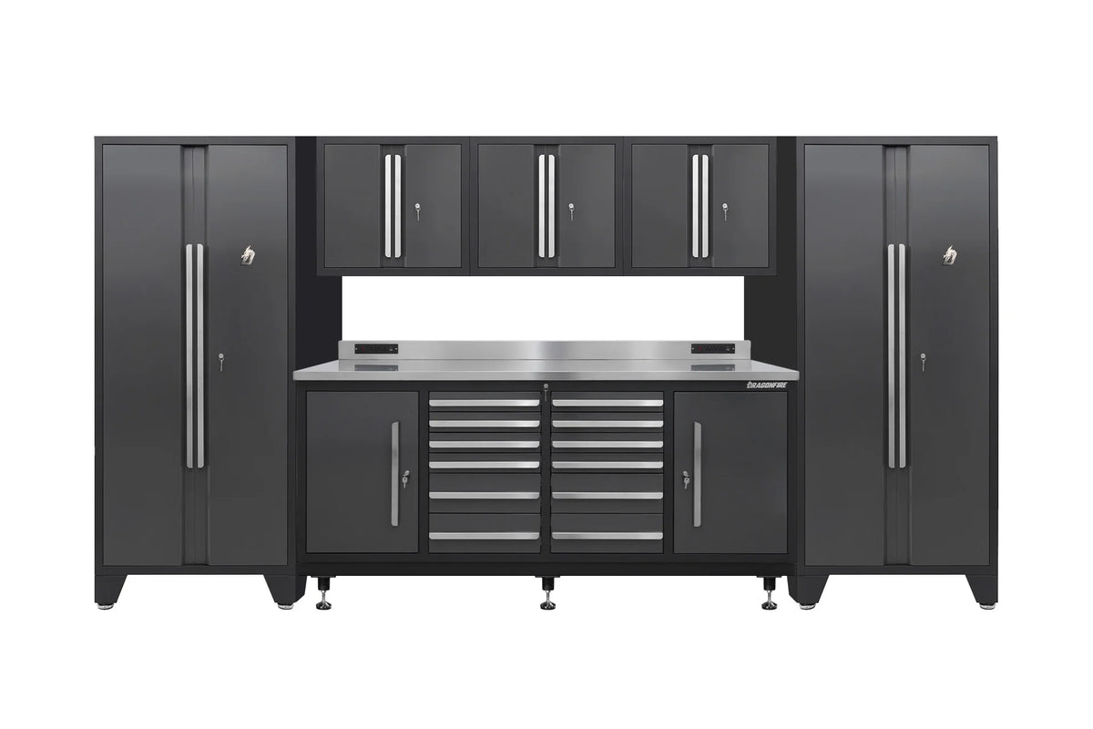 Pro Series 12 Drawer Workbench Package - Workbench, Wall Cabinets & Locker Cabinets